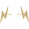 Gold Plated Lightning Bolt Stud Earrings