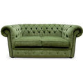 Chesterfield 2 Seater Settee Sage Green Fabric Sofa Offer