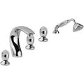Luxus Badewannen Armaturen Set 5-Loch Kombination Silber - Badezimmer Badewannenarmaturen mit Swarovski Kristallglas