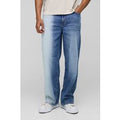 Relaxed Fit Ombre Washed Jeans, Azul
