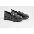 Mocasines Gruesos De Holgura Ancha Con Barra En Forma De T, Negro