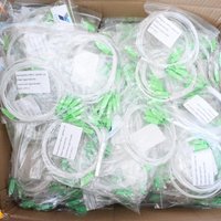 5PCS,10 Pcs/Lot 1X2 1X4 1X8 1X16 1X32 PLC Fiber Splitter SC/APC SM 0.9mm G657A1 PVC 1m FTTH Fiber Optical Splitter Free shipping