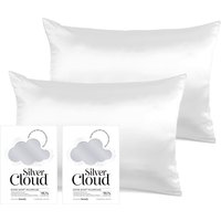 Silver Cloud Silver Satin Pillowcase Twinpack