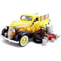 1937 Studebaker Pickup Yellow With Accessories 1/24 Diecast Car by Unique Replicas