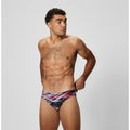 Slip de bain Homme Hyperboom 6 cm imprimé noir/rouge