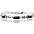 Art Deco Style Rectangle Black Onyx & Marcasite Bracelet