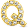Brinco Único Letra Q em Ouro Amarelo 18k com Diamantes