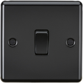 KnightsBridge 10AX 1G 2-way Raised Round Edge Switch - Matt Black