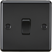 KnightsBridge 10AX 1G 2-way Raised Round Edge Switch - Matt Black