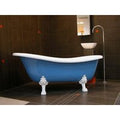Freistehende Luxus Badewanne Jugendstil Roma Hellblau/WeiÃ/WeiÃ 1470mm - Barock Antik Stil Badezimmer