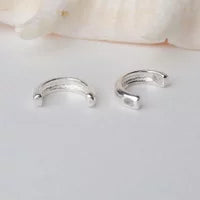 solid 925 sterling silver semicircle Bead Frame, spacer loose bead with 1mm hole jewelry diy components accessories
