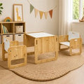 Sparrow Wooden Table with 2 Chairs in White and Natural