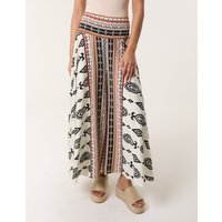 Flared Trousers With Geometric Print - M/L / STONE