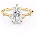 Sterling Silver with Yellow Gold Plated Moissanite Engagement Ring