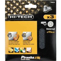Black and Decker Piranha Hi Tech Quick Fit Mesh ROS Sanding Sheets 115mm 115mm 120g Pack of 3