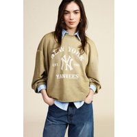Sweat-shirt ample imprimé devant bas effiloché