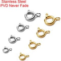 5pcs Waterproof Never Fade Stainless Steel Clasps Hooks PVD 6 8 10 12 mm End Connectors For Diy Necklace Bracelet Jewelry Making