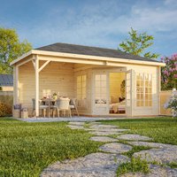 Palmako Melanie 5.7m x 3m Corner Log Cabin Summerhouse (28mm)