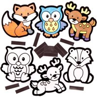Woodland Animal Fuzzy Art Magnets (Pack of 15) Craft Kits