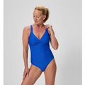 Maillot de bain Femme noué croisé uni bleu