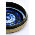 10 inch Abyssal Aegean Spiral Handmade Spotted Stoneware Large Ceramic Plate
