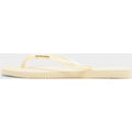 Havaianas Slim Square Logo Metallic Flip Flops Women's, crème