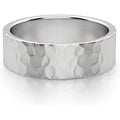 Alianza Martillada Flat 6 MM Oro Blanco 585 (14K)