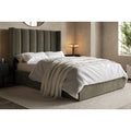 Elegant Savoy Wingback Bed Frame with Sturdy Base | Wowcher