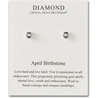 April (Diamond) Birthstone Earrings Created with Zircondia® Crystals