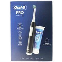 Oral B Pro 1 Black Edition Cross Action Electric Toothbrush + Toothpaste