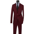 SMB Couture Men's 2-Piece Executive Suit: Solid Burgundy