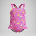 Maillot de bain Bébé fille à volants et bretelles fines imprimé rose
