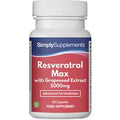 Resvératrol MAX 5000mg avec Extrait de Peau de Raisin