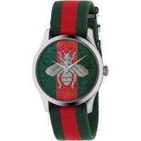 Gucci YA1264148 G-Timeless Bee Fabric Strap Men's Watch