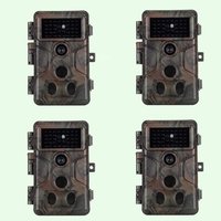 4tlg. Wildkamera 64MP 1296p Video mit Audio und Bewegungsmelder Nachtsicht max. Entfernung bis 100Füße, 0,1s Trigger Geschwindigkeit, Wasserdicht IP66 | A323