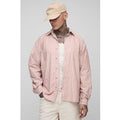 Tall Stripe Oversized Long Sleeve Shirt, Pink