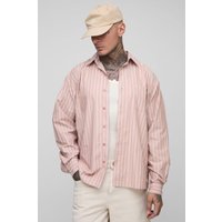 Tall Stripe Oversized Long Sleeve Shirt, Pink