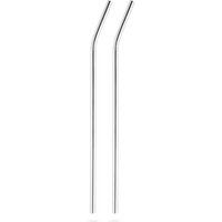 Two Silver 185mm Straws