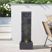Rectangle Stone-Styled Cascading Waterfall Fountain with LED Lights