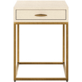 Ivory Shagreen Bedside Table