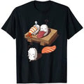 Funny Japanese Nigiri Sushi Sleepwalking Tee Men Women Short-sleev Fashion Graphic Tshirts Harajuku Casual Streetwear Tops