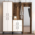 Bergen Wooden Hallway Furniture with Mirror in Walnut and White