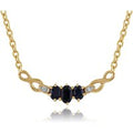 Infinity Sapphire & Diamond Necklace in 9ct Yellow Gold