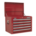 Sealey Superline Pro Topchest 5 Drawer with Ball-Bearing Slides - Red