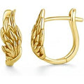 Angel Wing Sterling Silver Hoop Earrings