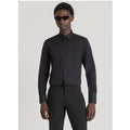 CAMICIA SUPER SLIM FIT “MILANO” IN FRESCO POPELINE DI COTONE MISTO STRETCH