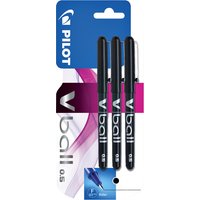 Rollerpen PILOT V-Ball 05 fijn zwart blister à 3 stuks