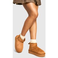 Botas Tobilleras Cómodas Con Plataforma, Brown