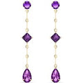 Amethyst Brigitte Geometric Trio Drop Earrings in 9ct Gold