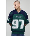 Homme Jacquard Short Sleeve Knitted Hockey Sports Top, Verde